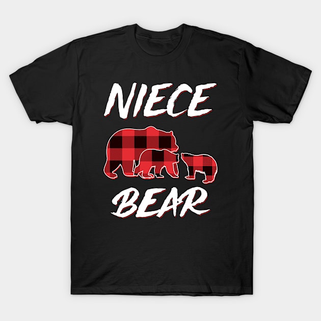 Niece Bear Red Plaid Christmas Pajama Matching Family Gift T-Shirt by intelus